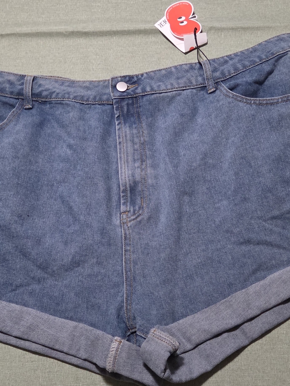 Cider Light Blue Denim Shorts with Contrast Stitching